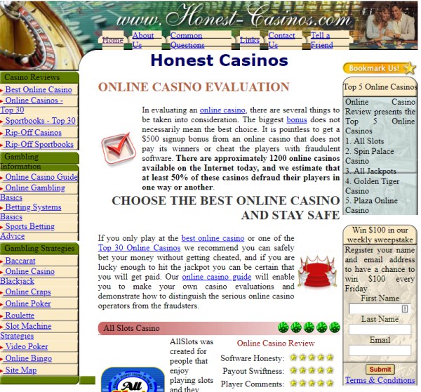 Honest Casinos Screenshot